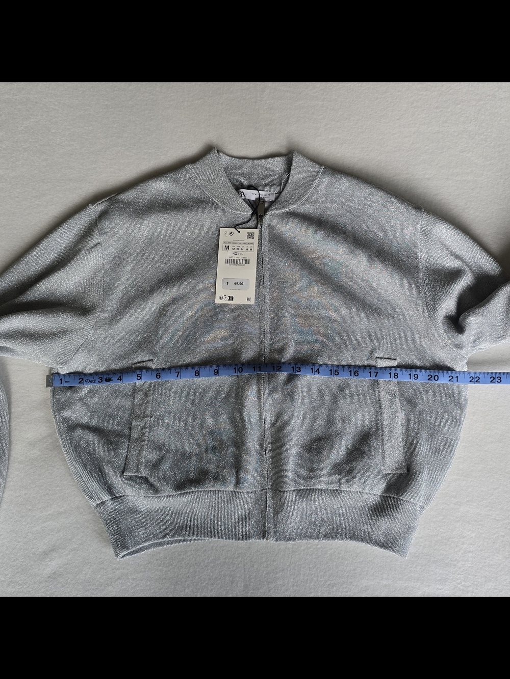 Zara Metallic Grey Bomber Jacket. Versatile & StylishSize MBrand new with - Picture 8 of 9